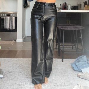 Beginner boutique wide leg leather pants